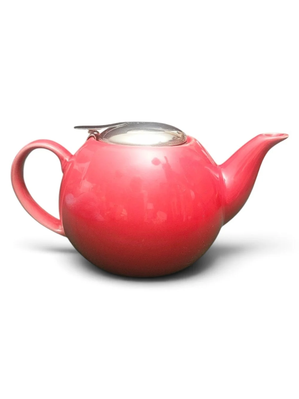 Certified International Teapot with Infuser 24 oz Red Ceramic